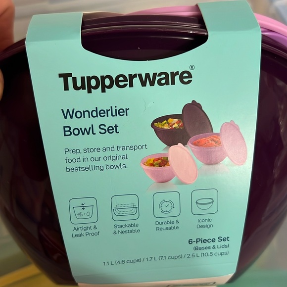 NEW TUPPERWARE WONDERLIER® 3-PC SET deep purple, lavender purple Pinkish purple - Picture 2 of 4